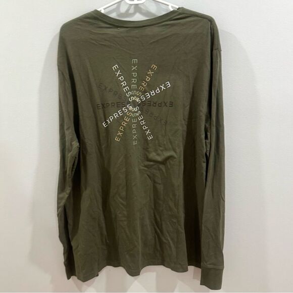Express army green circle of logos long sleeve tshirt size XL NWT - Picture 5 of 6